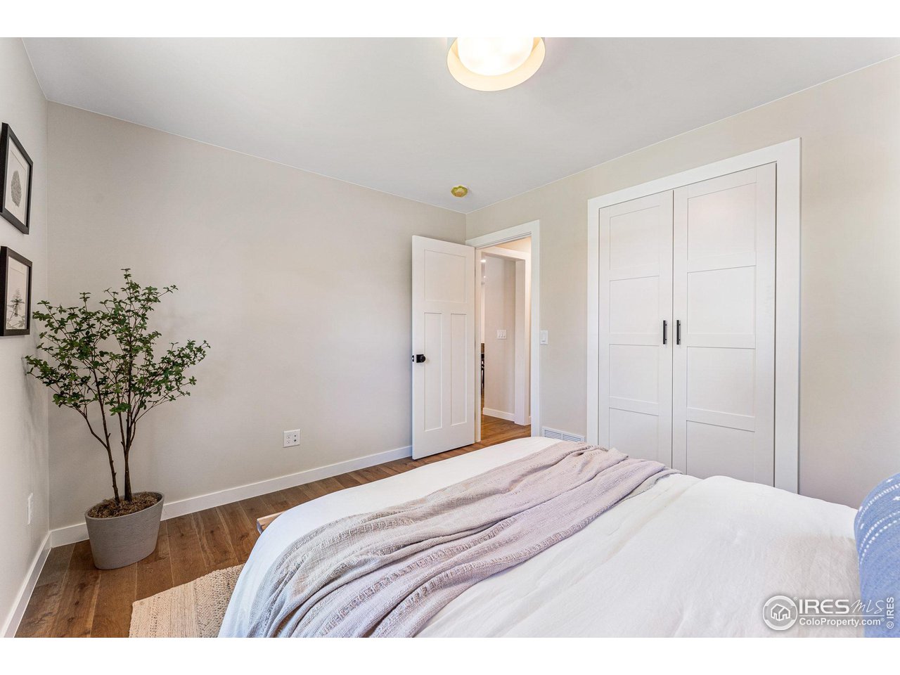 1616 North Street Boulder, CO 80304 - Photo 16 of 32 a bedroom with a bed and a potted plant