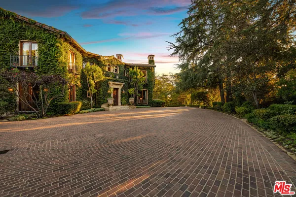 a view of street with large trees