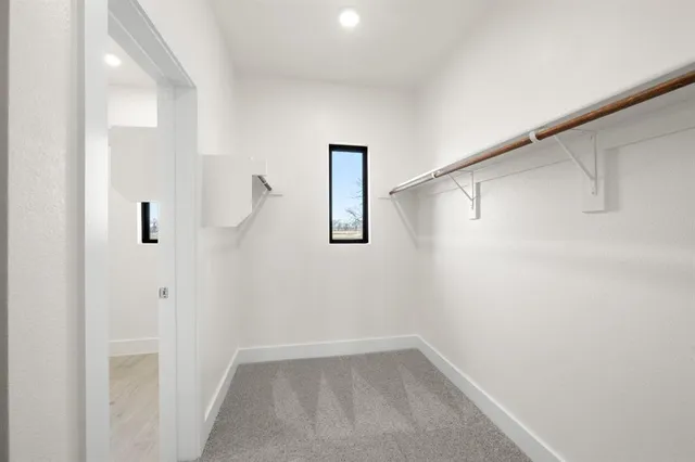 a view of small space with wooden floor