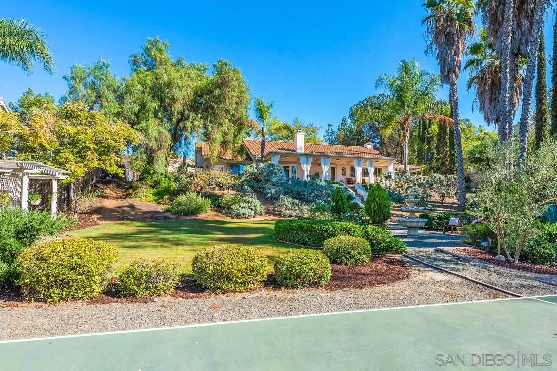 12904 Stone Canyon Road Poway, CA 92064 - Photo 68 of 72 a view of a garden with a building in the background