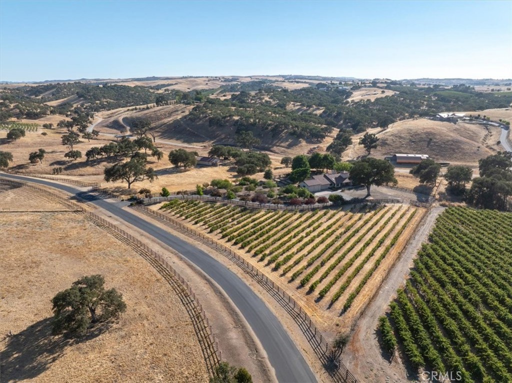 5745 Iron Gate Road Paso Robles, CA 93446 - Photo 37 of 58 Aerial view of vineyard and property looking south.