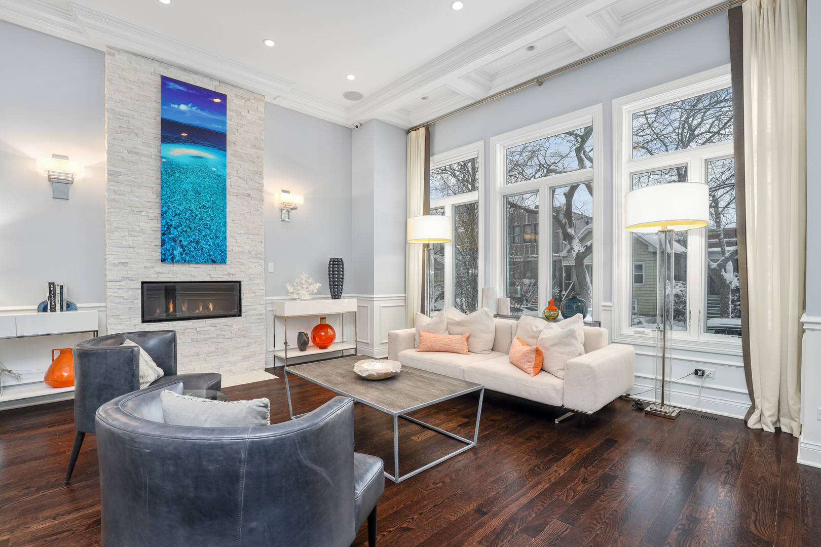 Undisclosed Address Chicago, IL 60657 - Photo 4 of 52 a living room with furniture large window and wooden floor