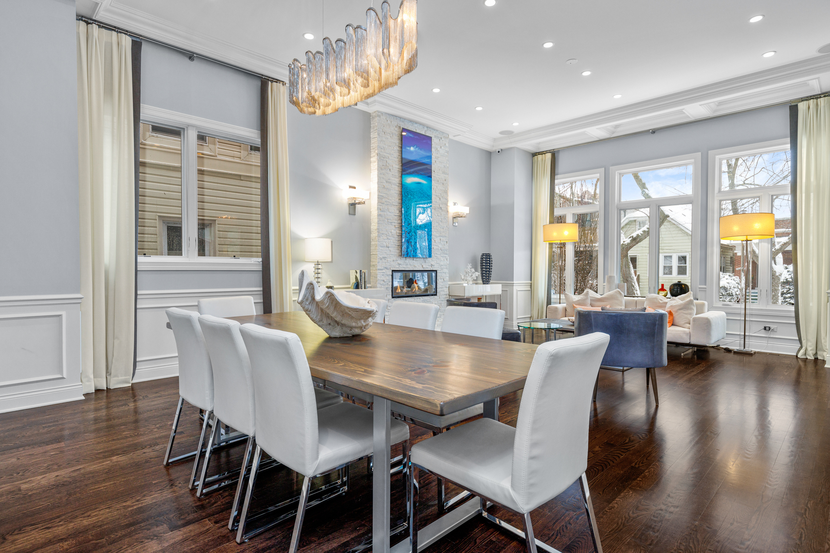 Undisclosed Address Chicago, IL 60657 - Photo 7 of 52 a view of a dining room with furniture window and wooden floor