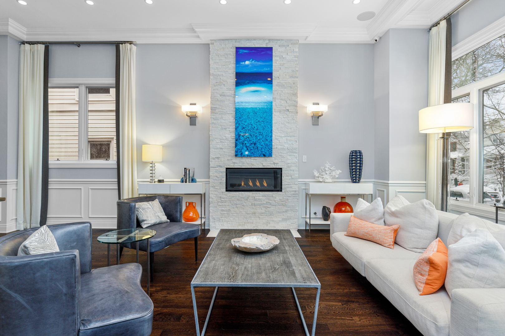 Undisclosed Address Chicago, IL 60657 - Photo 8 of 52 a living room with furniture and a fireplace