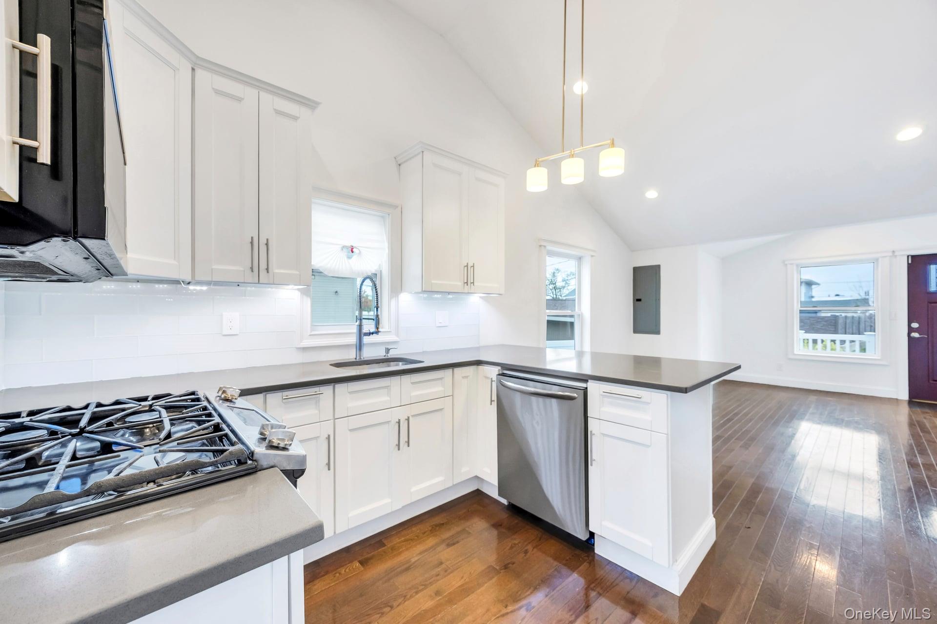 21 Ireland Place Copiague, NY 11726 - Photo 17 of 26 a kitchen with stainless steel appliances a sink a stove a refrigerator and cabinets