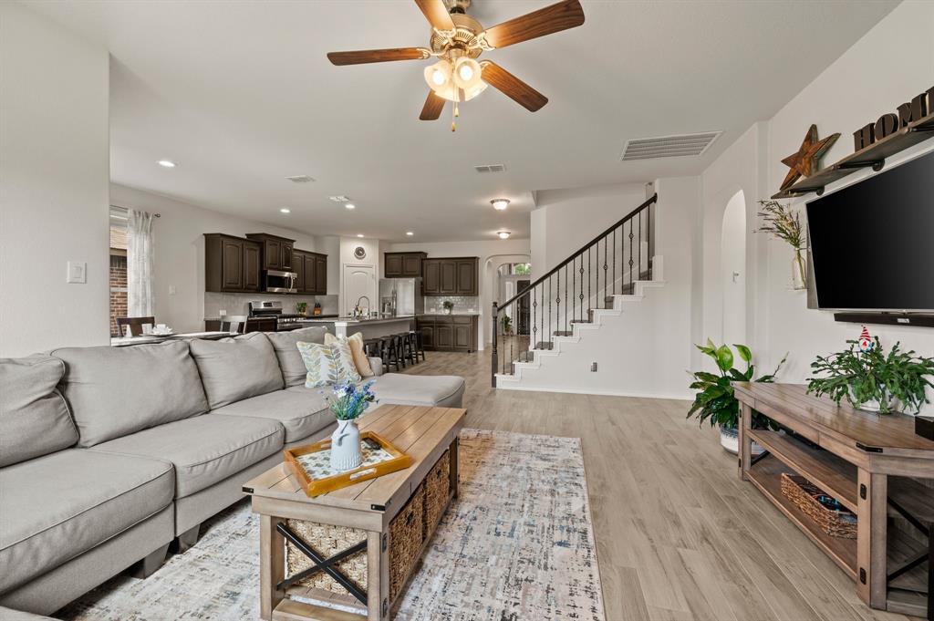 15817 White Mill Road Fort Worth, TX 76177 - Photo 9 of 27 a living room with furniture and a flat screen tv