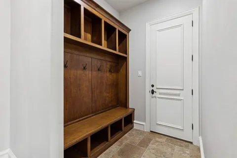 a view of room with cabinets