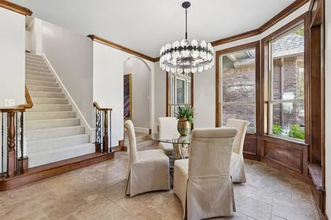 a view of a livingroom with furniture chandelier