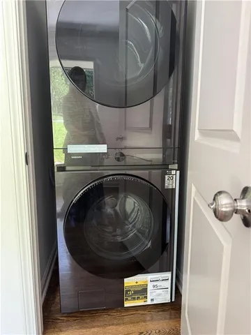 a utility room with washer and dryer