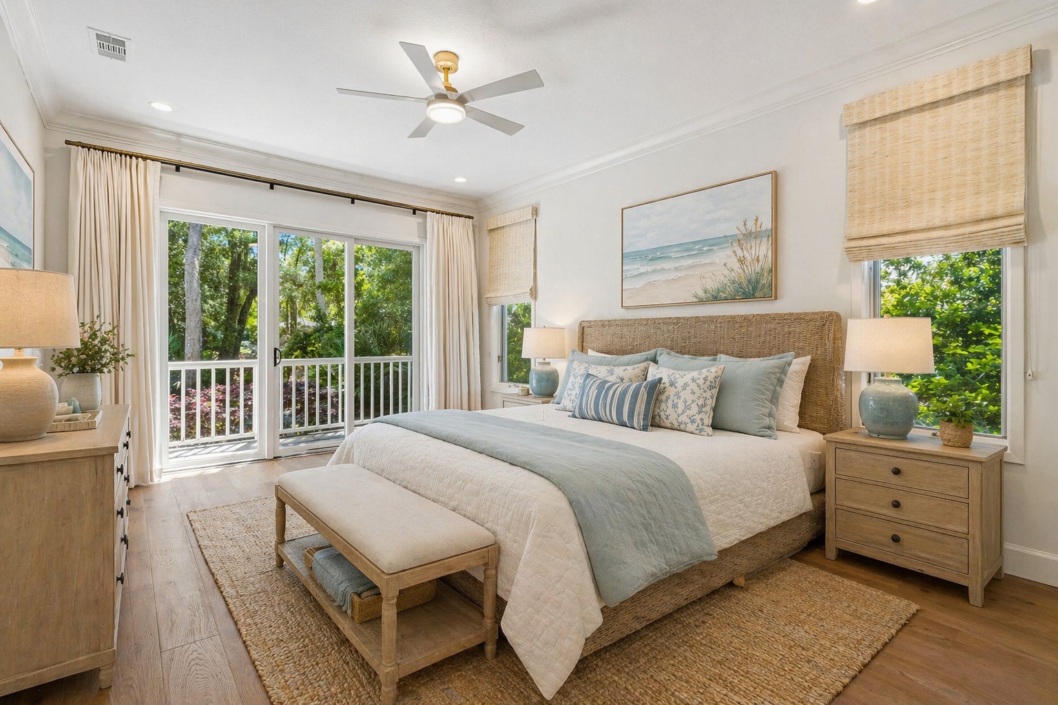 4 Salt Marsh Drive Fernandina Beach, FL 32034 - Photo 7 of 60 a bedroom with a large bed and a tv on the dresser