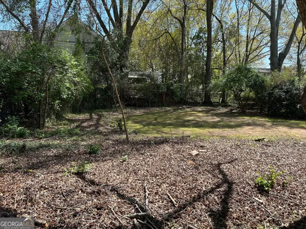 a view of a yard with a tree