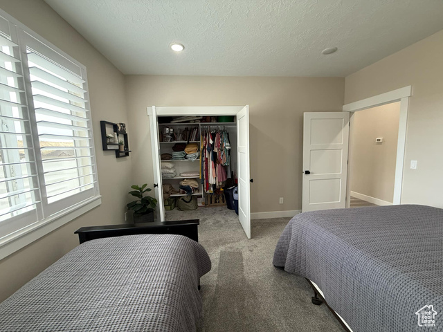 1240 West 2360 North Helper, UT 84526 - Photo 55 of 79 Carpeted bedroom with baseboards, a closet, and a textured ceiling