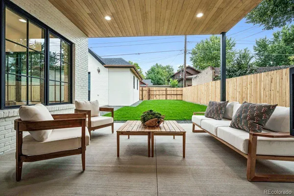 a outdoor living space with furniture