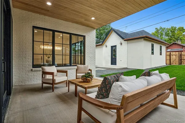 a view of a balcony with a window