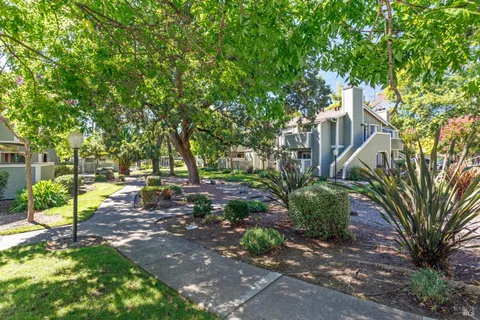 a view of backyard with green space
