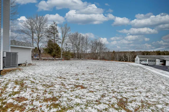a white house that has a tree in front of it