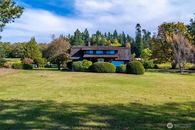a view of an outdoor space and swimming pool