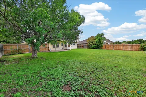 a view of yard with grass and a trees