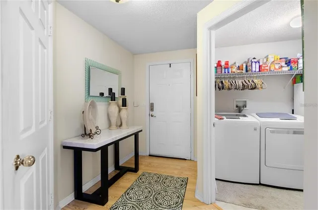 a workspace with furniture and window