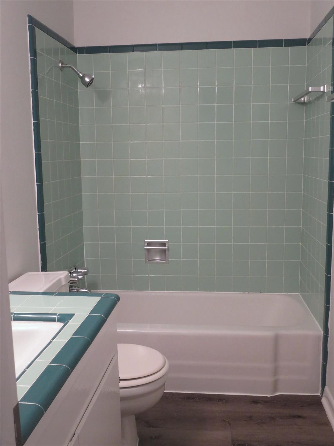 1519 Tobola Street Rosenberg, TX 77471 - Photo 23 of 31 The shower has the same tile as the vanity and both ae in excellent shape