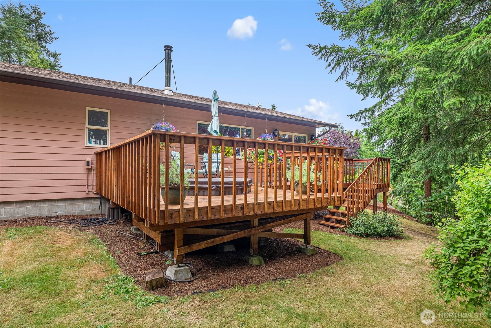 1142 SR 6 Raymond, WA 98577 - Photo 24 of 40 a wooden bench sitting in middle of a yard