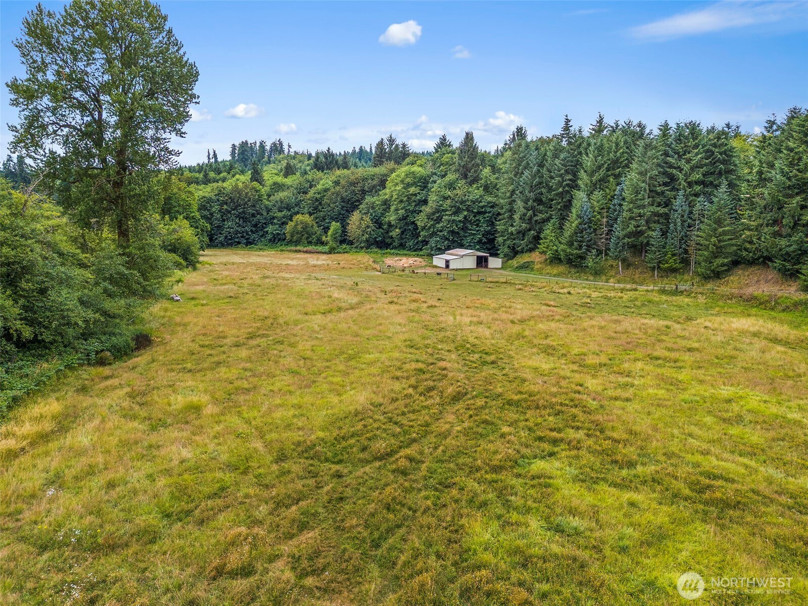 1142 SR 6 Raymond, WA 98577 - Photo 38 of 40 a view of a large yard with an outdoor space and seating area