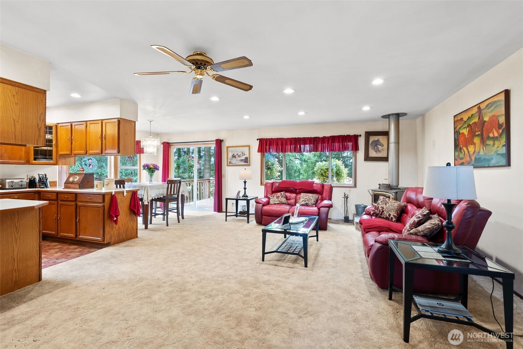 1142 SR 6 Raymond, WA 98577 - Photo 10 of 40 a living room with furniture kitchen view and a large window