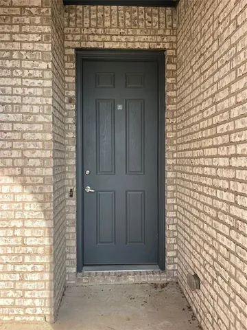 a view of front door of house