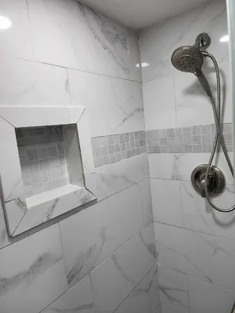 a bathroom with a shower