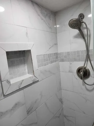 a bathroom with a shower