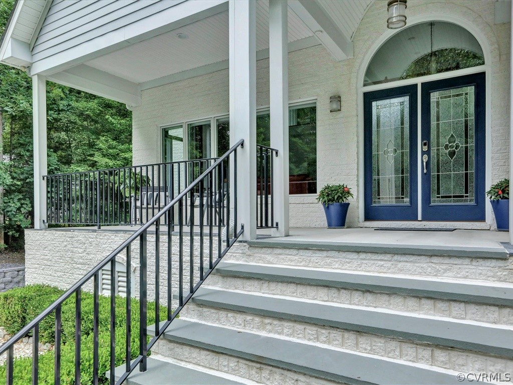 7910 Beach Road Chesterfield, VA 23832 - Photo 3 of 48 Front porch - slate walkway with Belgian Block bor