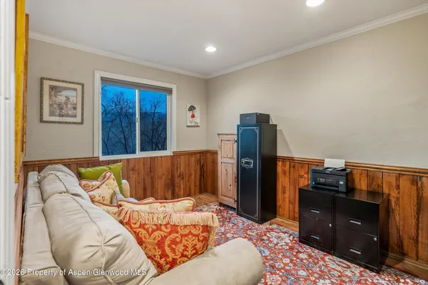 a living room with furniture