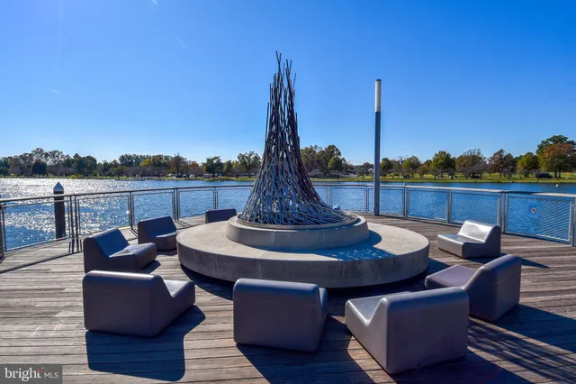 a view of a large building with a lake view
