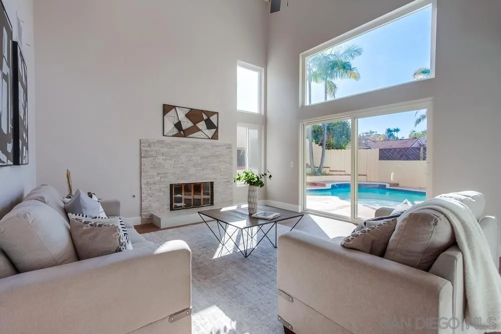 1278 Avenida Miguel Encinitas, CA 92024 - Photo 8 of 47 a living room with furniture and a fireplace