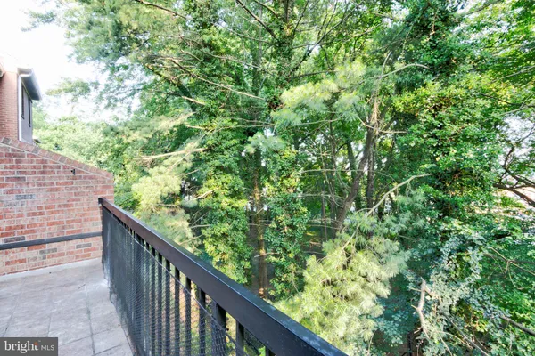 a balcony with street view