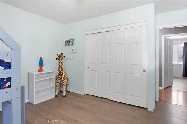 an empty room with a closet