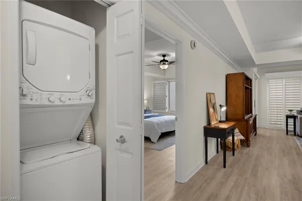 a view of living room washer and dryer