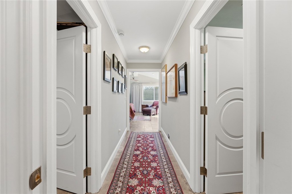 1805 Canyon Road Redlands, CA 92373 - Photo 29 of 61 a view of a hallway with wooden floor and entryway