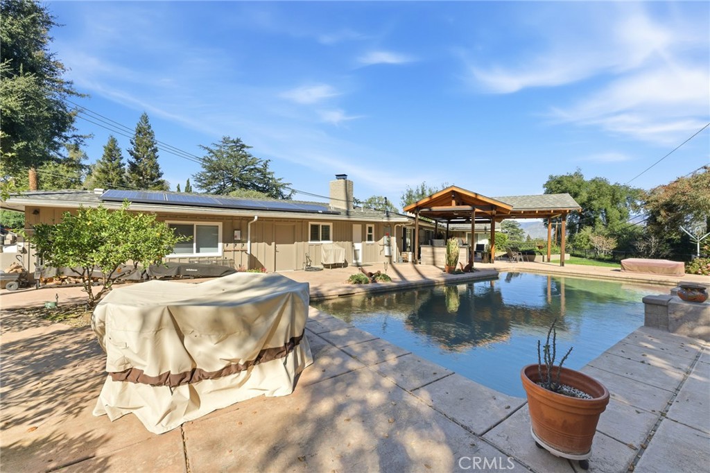 1805 Canyon Road Redlands, CA 92373 - Photo 55 of 61 a swimming pool with outdoor seating and barbeque oven