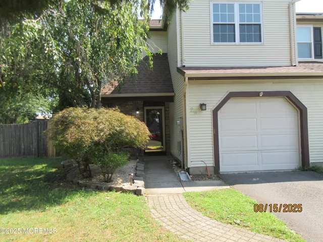 a view of a field with a tree