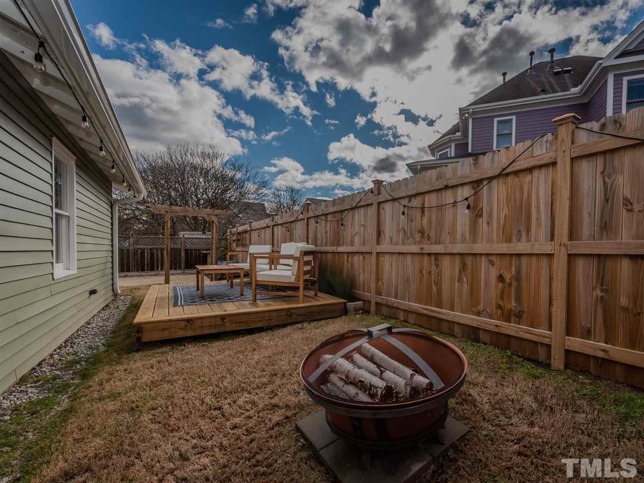 612 North Boundary Street Raleigh, NC 27604 - Photo 25 of 28 a view of a back yard of the house and a wooden floor