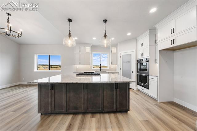 11762 Rambling Road Colorado Springs, CO 80908 - Photo 17 of 42 Kitchen featuring plenty of natural light, upgraded appliances, stacked cabinets.
