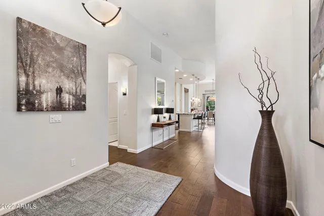 a view of a living room and with furniture