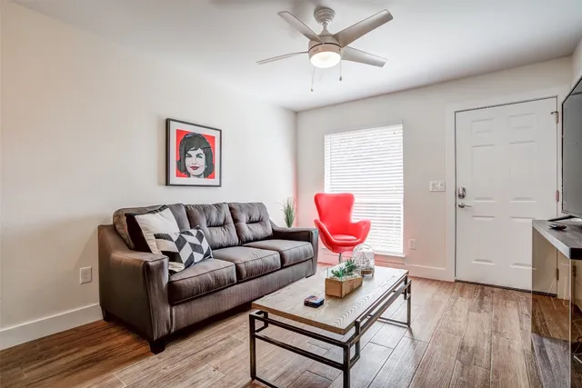 a living room with furniture