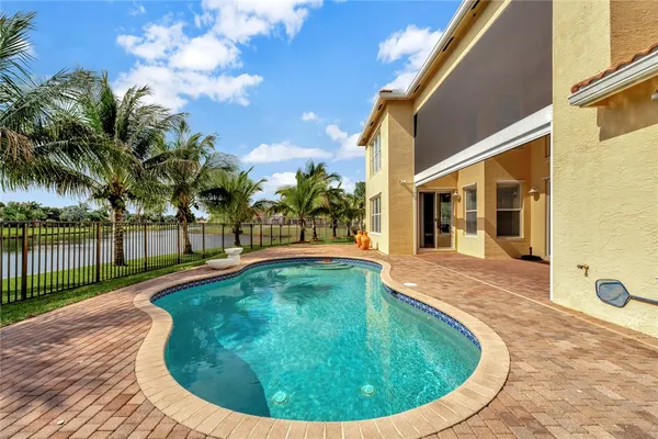 a view of outdoor space yard deck patio and swimming pool