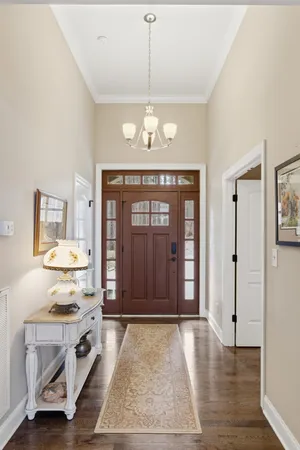 a view of an entryway with dining area