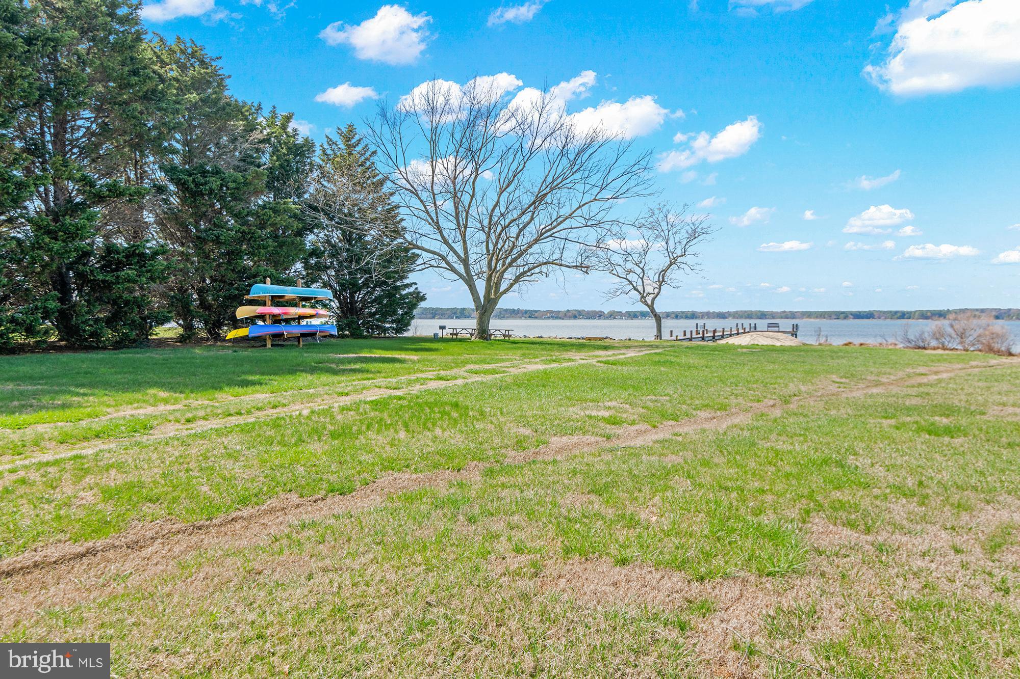 22539 Indian Point Road Bozman, MD 21612 - Photo 66 of 66 a view of a lake with a yard and large trees
