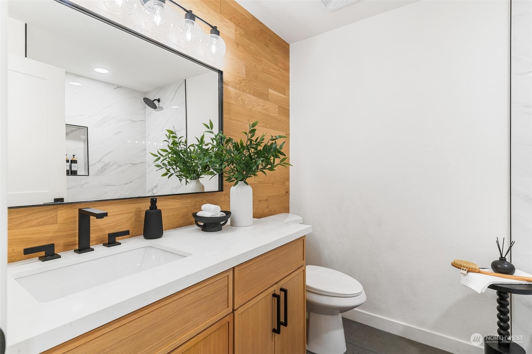 302 225th Street Southwest Bothell, WA 98021 - Photo 15 of 39 a bathroom with a granite countertop sink and a toilet