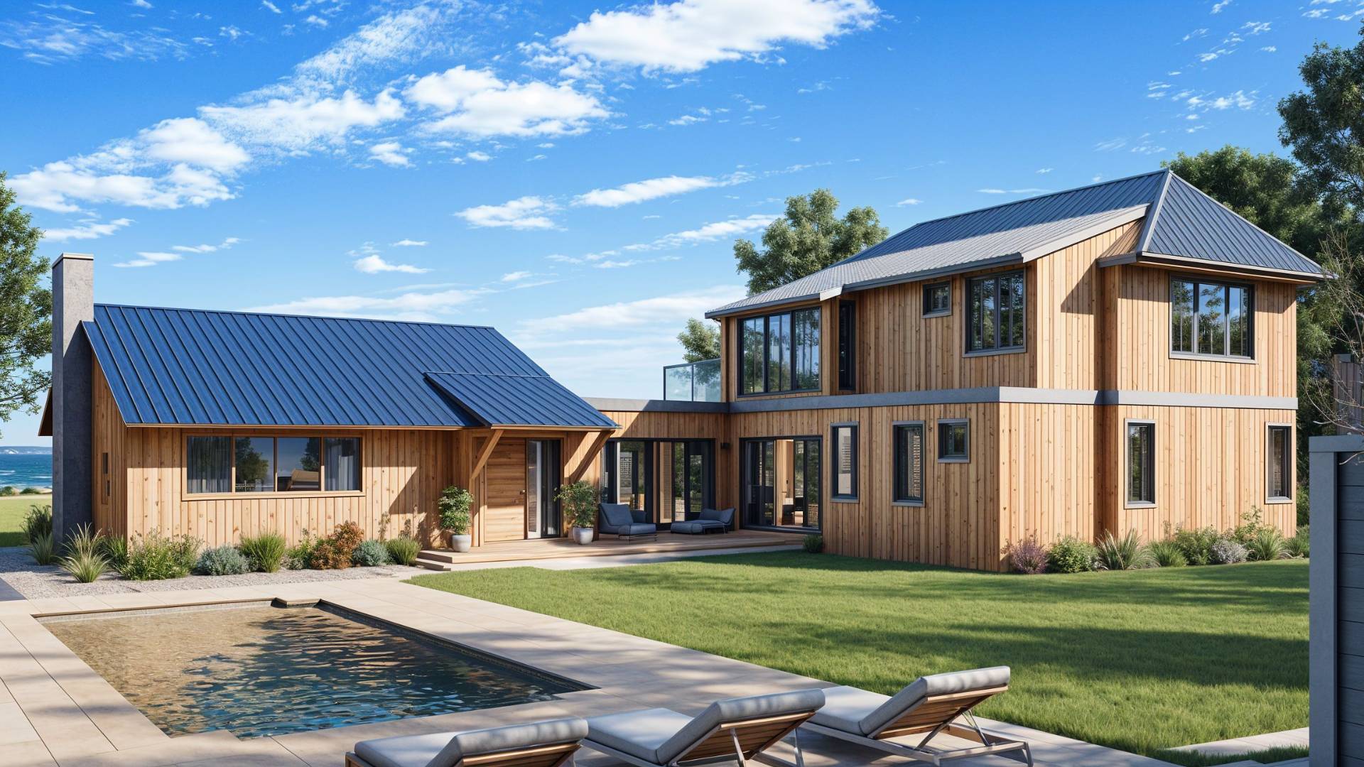 front view of a house with a yard