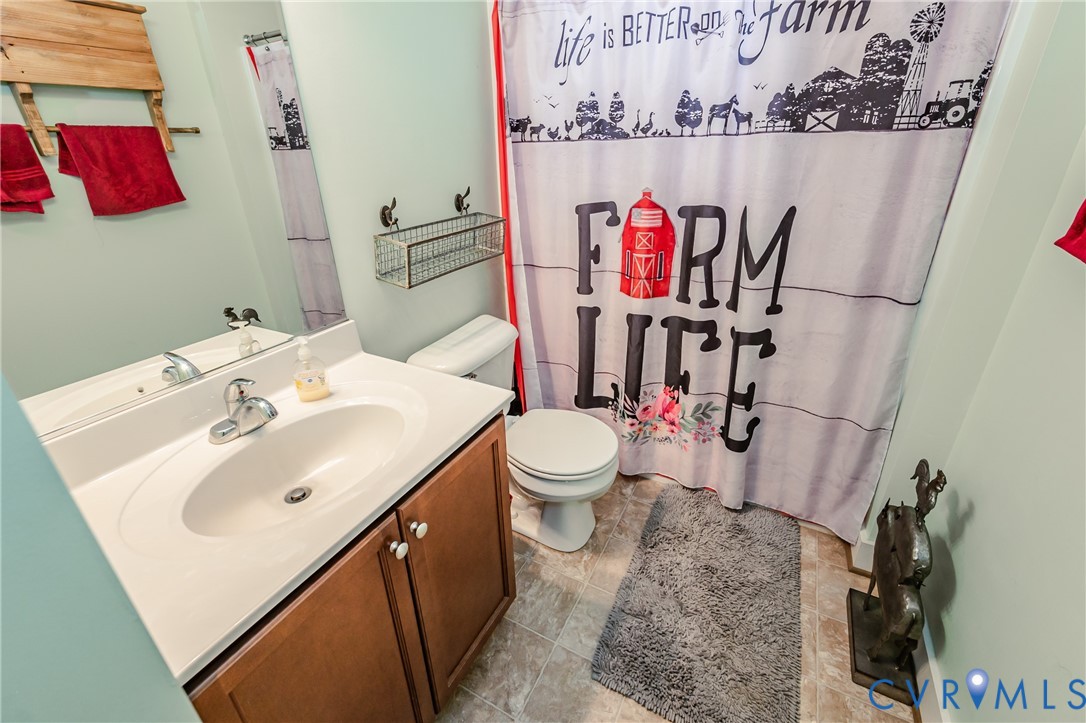 915 Manchester Road Bumpass, VA 23024 - Photo 30 of 49 a bathroom with a sink mirror and toilet
